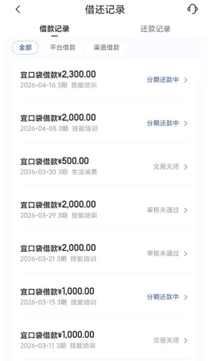 宜口袋开通会员几分钟极速放款，2300 元额度稳定获批，循环多笔分期周转无压力