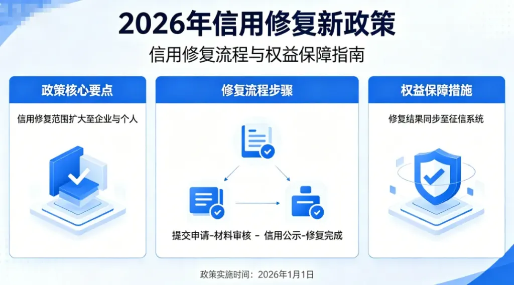 2026 年信用修复新政策怎么申请？两类情况办理流程全讲清