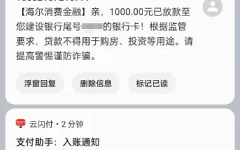宜享花购买保险后实现秒到账，1000 元额度由海尔消费金融放款，实操成功率真实说明