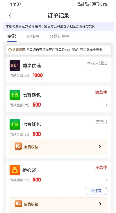 宜口袋逾期十几天经协商仍成功下款 500 元，平台会员费可全额退还，小额借款真实体验分享