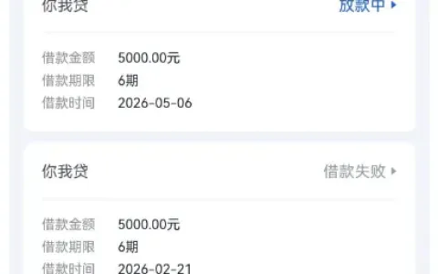 你我贷申请后延时到账 5000 元，多次失败后终获批，会员费用到账后划扣更稳妥