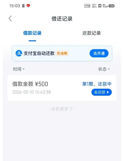 信用飞上传身份信息即可出 500 元额度，开通飞跃会员后顺利下款，长期逾期用户也可尝试申请