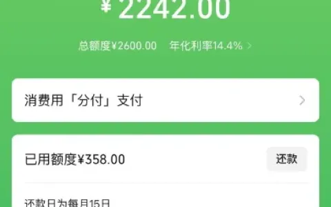 分付长期坚持尝试后成功开通，2600 元额度由财付通小贷提供，年化 14.4% 仅支持日常小额消费