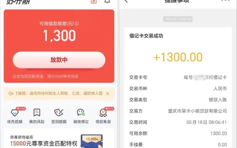 好分期注销重注册成功下款 1300 元，更换手机号申请更易通过，持牌小贷资金稳定到账