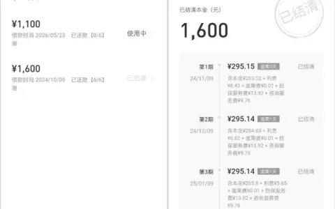 58 好借结清后长期受限被卸载，重新申请获批 1100 元额度，今年再添一笔下款记录
