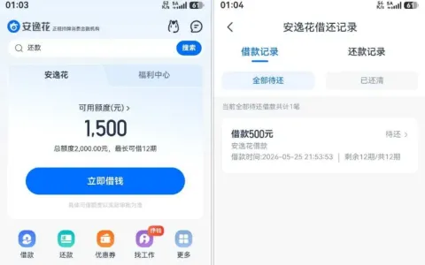安逸花同手机号注销后重注有效，间隔三日申请成功下款 500 元，总额度较此前出现调整