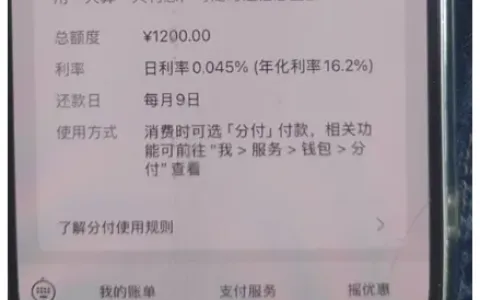 征信不良逾期代偿多年，微信分付意外开通，1200 元额度扫脸即可激活