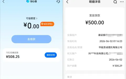 今日头条 APP 放心借阶段性放宽审核，征信多年逾期带呆账也能申请，实测 500 元小额顺利下款