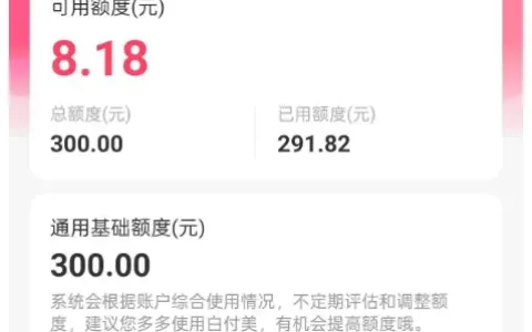蘑菇街白付美面向新用户随机开放授信，零购物历史实测 300 元消费额度，仅支持平台服饰鞋类消费