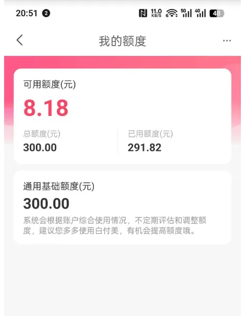 蘑菇街白付美面向新用户随机开放授信，零购物历史实测 300 元消费额度，仅支持平台服饰鞋类消费