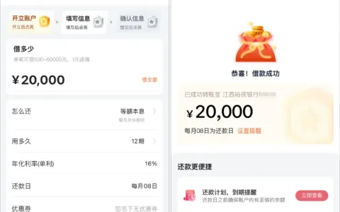 江西裕民银行裕民贷下放 60000 元总额度，先行到账 20000 元，户籍与地域影响申请结果