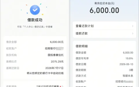 抖音生意贷成功放款 6000 元，年化利率 19.8%，商家专属信贷产品实测体验