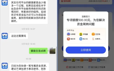 宜口袋频繁推送额度提醒，实测领取 500 元专项额度，平台使用经验汇总