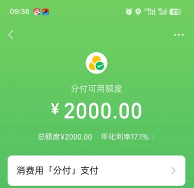 微信分付刚开通有 2000 额度却无法消费，该如何解决