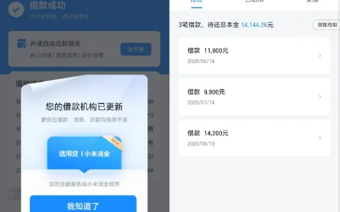 滴滴金融匹配小米消费金融放款，征信查询频繁无逾期，11900 元借款顺利到账实测分享