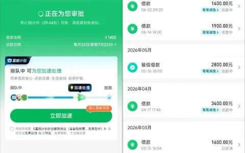 奇富借条可稳定循环复借无套路，1400 元借款快速到账，富能计划与复借注意事项分享