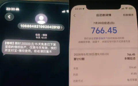 借呗额度清零近一年后恢复，9100 元分 12 期申请秒下，收到邀请短信通过率更高