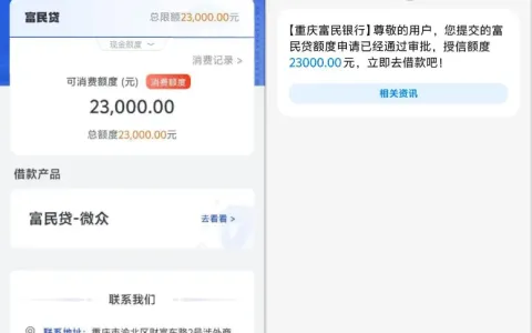 重庆富民银行富民贷获 23000 元消费授信，有额度却无法支用，产品使用规则与注意事项说明