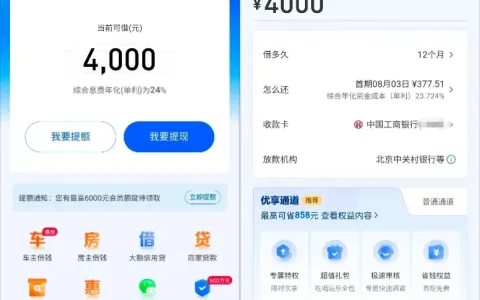 58 好借首次出 4000 元预授信额度，优享通道附增值权益，开通与否的申请经验参考