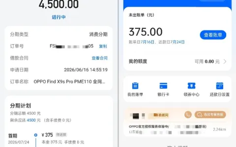 OPPO 商城付款页可选欢太分期，4500 元购机额度 12 期 0 手续费，线上自助办理指南