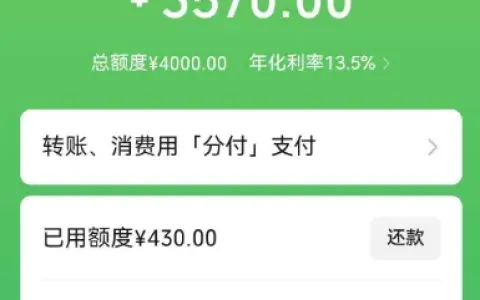 微信分付多年申请被拒终解锁 4000 元额度，无取现权限，适配多类日常消费场景