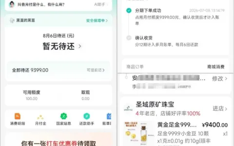 抖音月付初始仅 100 元无法充话费，黄金消费场景解锁 9399 元 12 期分期，实操经验参考