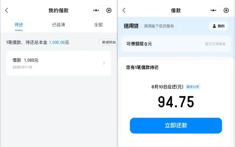 滴滴旗下信用贷前次申请秒拒，今日获批 1000 元快速到账，征信账户偏多也可尝试