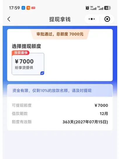 融 360 入口纷享贷出 7000 元预审批额度,需开通会员才能提现?实测结果与风险说明 融 360 入口纷享贷出 7000 元预审批额度,需开通会员才能提现?实测结果与风险说明