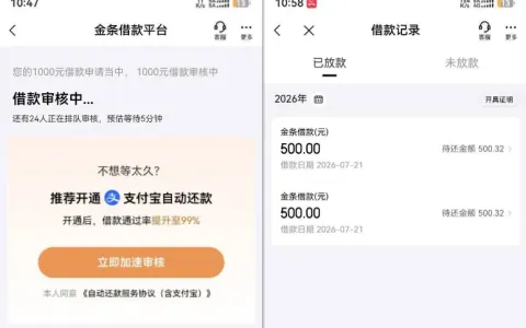 京东金条多次申请被拒可注销重评，间隔半月重置资质，1000 元借款分两笔顺利放款