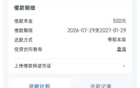 信用飞下款 500 元分 6 期偿还，小额额度可撑至发薪日，复借通过率与退费影响参考