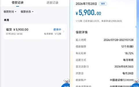 建信福贷获批 5900 元分 12 期，放心借同步下款，征信查询多但负债低仍可通过实测