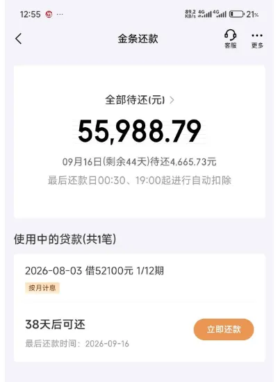征信花没逾期能下京东金条大额吗?实测下款 52100 元,低息置换高息负债 征信花没逾期能下京东金条大额吗?实测下款 52100 元,低息置换高息负债