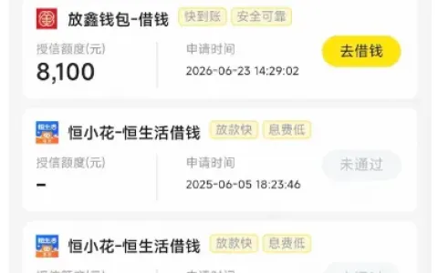 闲鱼入口匹配放鑫钱包显示 8100 元预授信，实为第三方导流平台，申请需留意信息风险