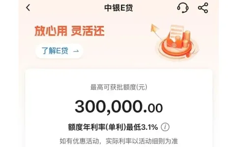 中银 e 贷 2026 年授信政策放宽，最高 30 万循环额度，社保即可进件与额度测算方法参考