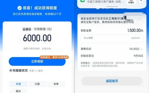 安逸花注销后重新申请能出额度吗？满一个月再注册实测，6000 额度成功借出 1500 元