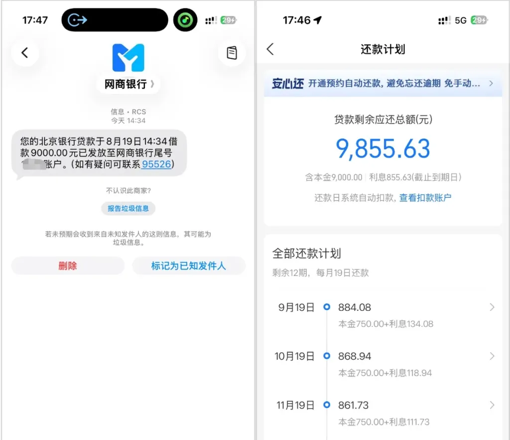 未开网店也能出额度，网商银行获批 9000 元分 12 期，北京银行出资放款实测参考