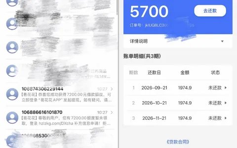 宜享花被套路后收到易花花短信，跳转小程序获批 5700 元分 3 期，会员秒扣放款实测参考