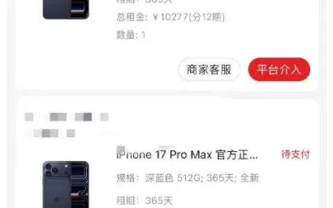 爱租机同商家重复下单两台 iPhone，均需支付 3000 + 押金，能否同时租赁与发货规则实测参考