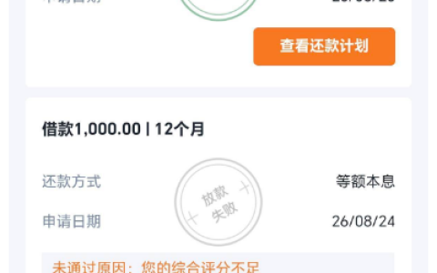 小赢卡贷 1000 元借款 12 期连续被拒，更换 9 期期限后 3 小时审批通过，近半年首笔下款实测参考