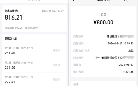 好分期 1800 元可用额度实测，申请 800 元分 3 期顺利到账，中诚信托出资放款参考