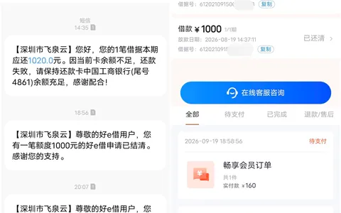 好e借复借1000元成功，选广州蝶金资方秒批，会员费未扣不影响审批