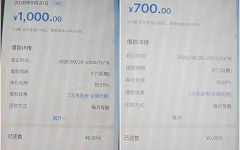 建信复借1000元成功到账，3期年化19.26%，有存量额度用户可尝试申请