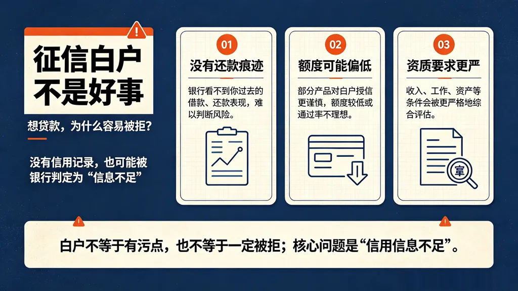 征信白户不是好事!想贷款处处被拒的3个原因,教你从零开始养出信用记录 征信白户不是好事!想贷款处处被拒的3个原因,教你从零开始养出信用记录