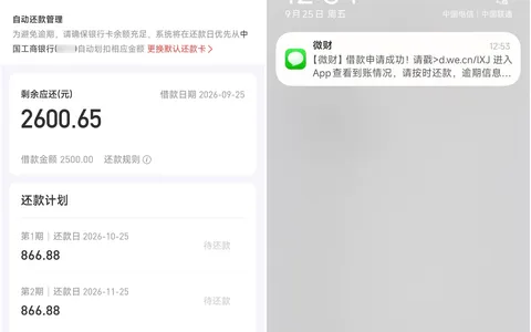 好分期2500元借款成功到账，选3期审批更稳，7天可二次申请一月两借