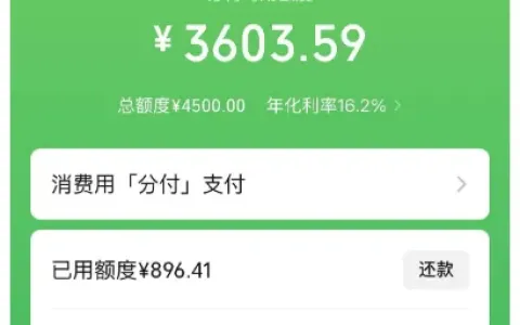 微信分付有入口一年多未开通，征信逾期状态下，人脸识别后出 4500 额度实测参考