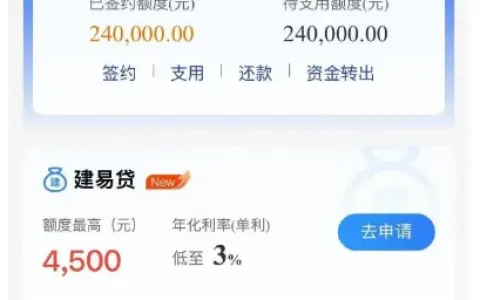 建行建易贷 240000 元成功获批，多家银行申请被拒后通过，单位资质加持公积金达标实测参考