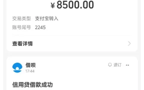 借呗首次申请借款 8500 元成功到账，网商银行出资，支付宝入口全程线上办理实测参考