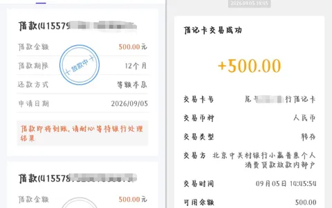 小赢卡贷申请 5000 元实际仅到账 500 元，北京中关村银行出资，12 期等额本息降额放款实测参考