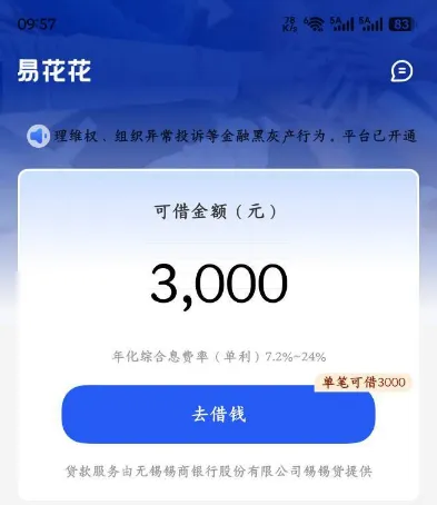 易花花登录就有 3000 初始额度?显示锡商银行提供资金就真的能下款吗 易花花登录就有 3000 初始额度?显示锡商银行提供资金就真的能下款吗