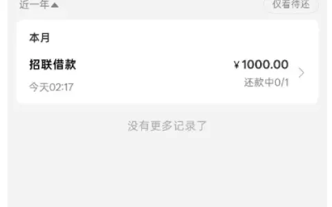 招联小钱包 1000 元借款顺利获批，仅支持 1 期单期还款，招商银行 APP 入口实测参考